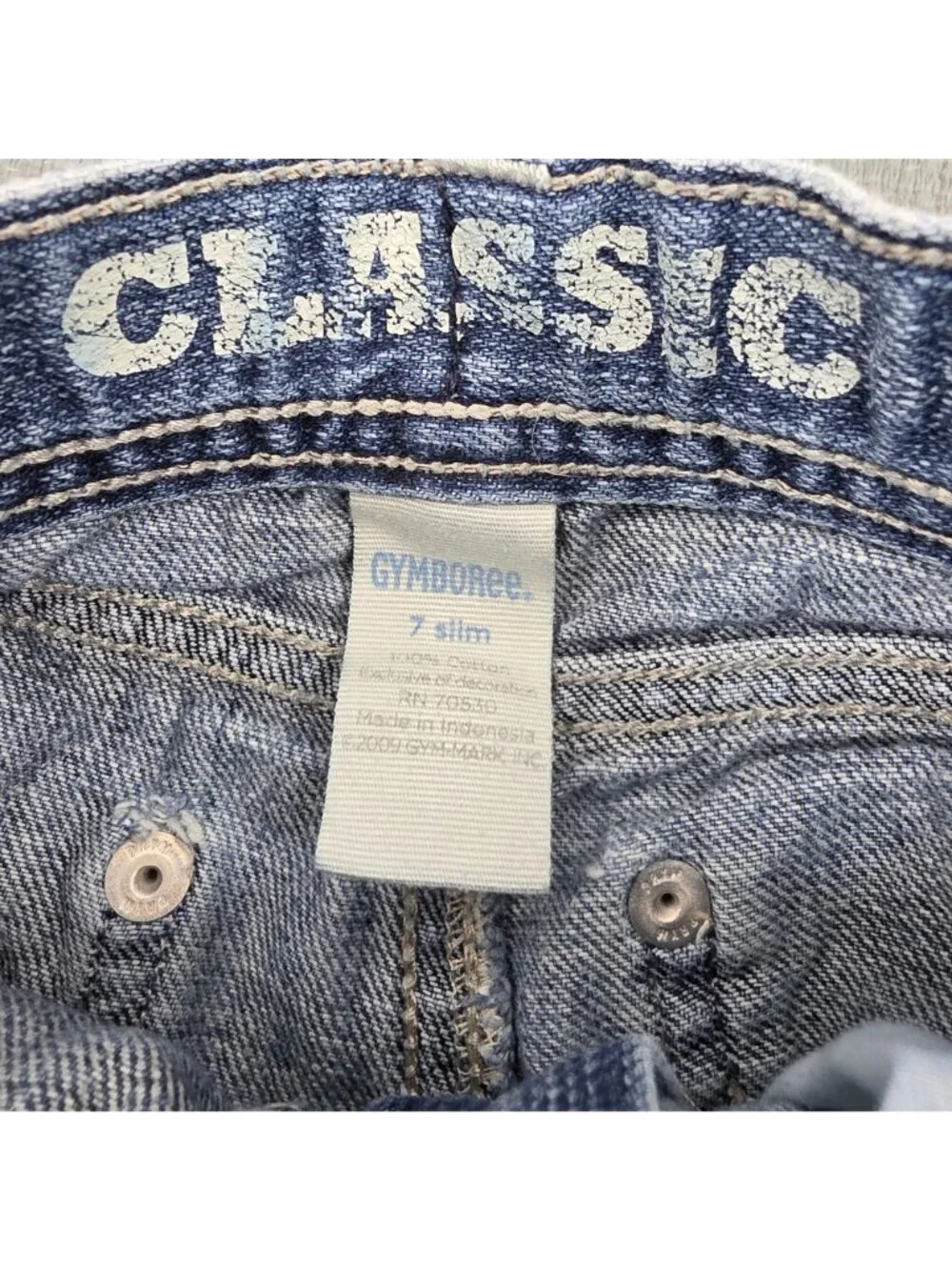Boy's Gymboree Classic Distressed Straight Denim Jeans Size 7 Slim Cotton Pants